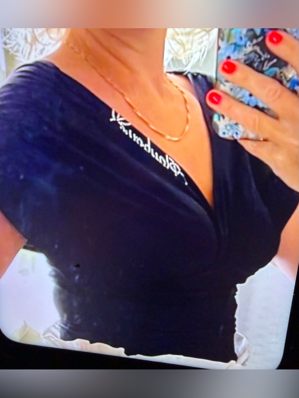 3 pc PLAYBOY Black Top/blouse with Red and Gold Accent/skirt w/lace and fringes